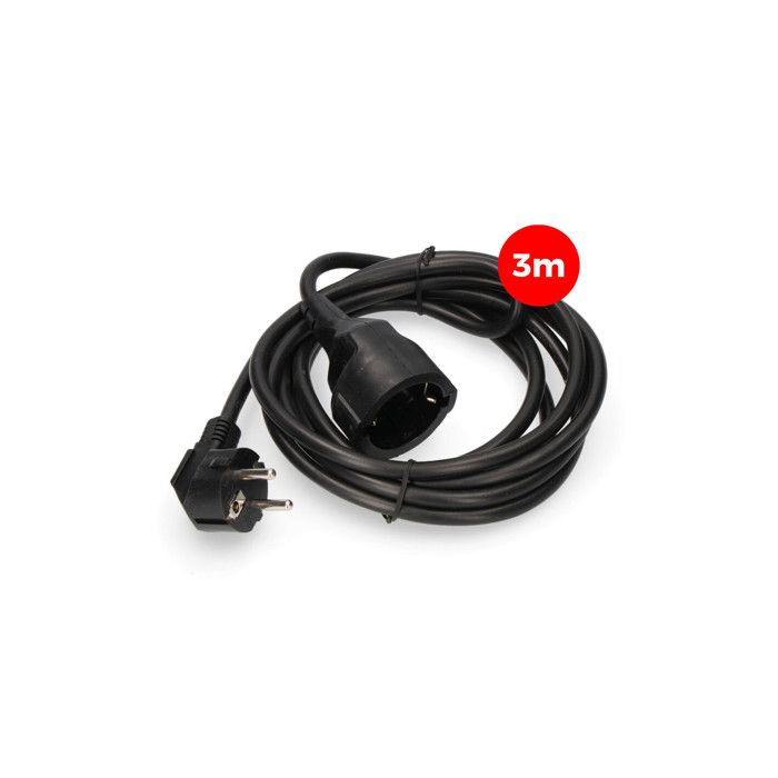 Rallonge - EDM - 3x1,5 t/tl - 3m - Noir - Intérieur