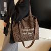 Retro Leopard Print Crossbody Bag, Large-capacity Commuter Single-shoulder Bag, Casual Tote Bag
