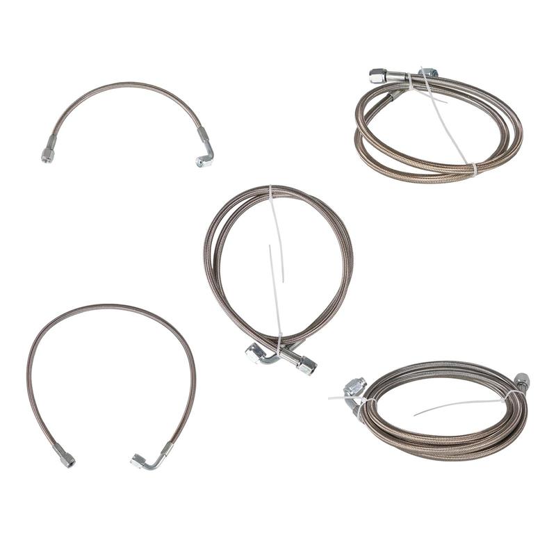 Stainless Steel Braided -4AN Turbo Oil Feed Line 90 Degree Straight Hose End Durable Rotatable Wear Resistant Vehicle Parts