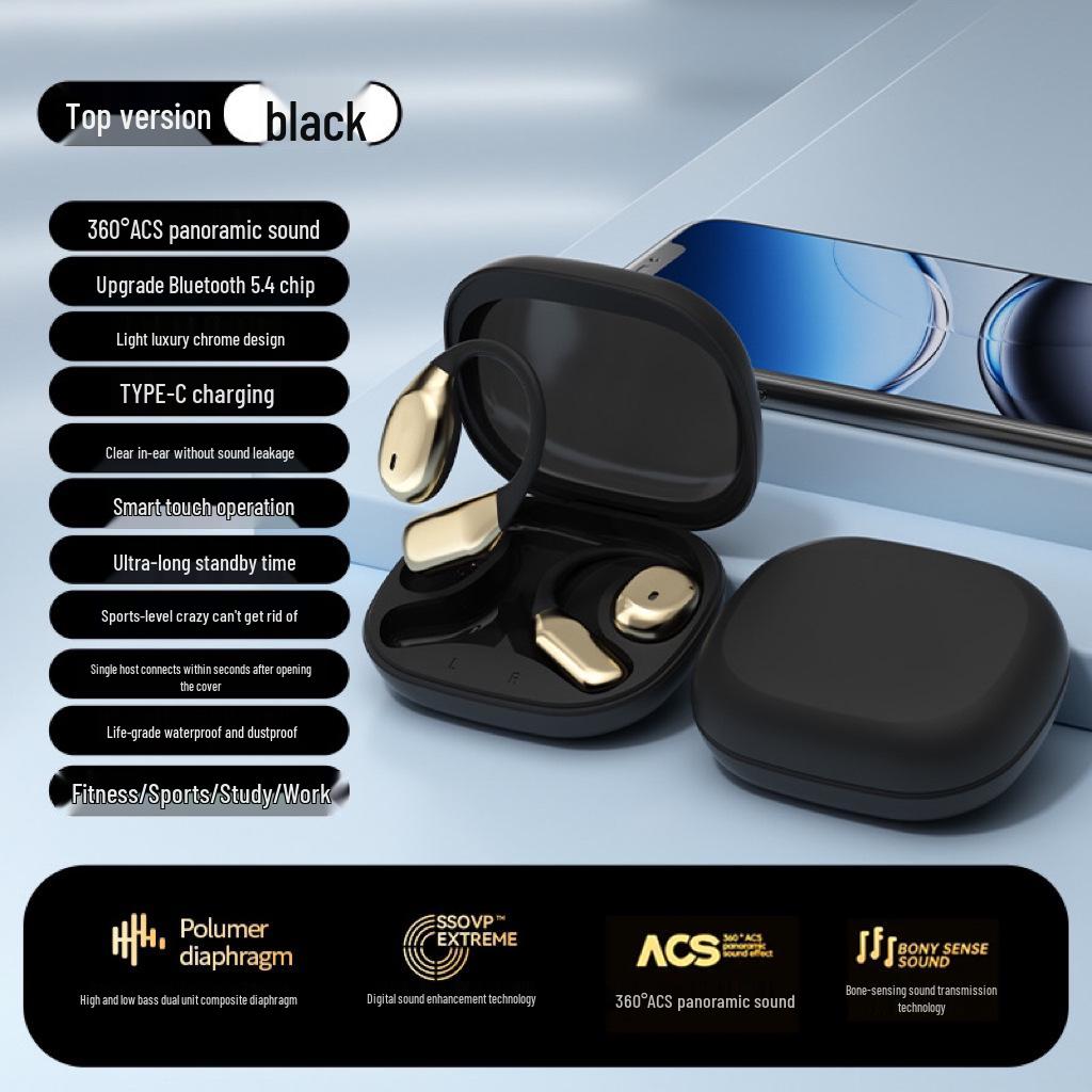 Multilingual AI Translation Bluetooth Earphones with Long Battery Life for Over-Ear Sports Use