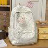 Schoolbag Japanese Cute Polka Dot Backpack Bag Women's Fashion Texture Large Capacity Simple Student Schoolbag Solid Color Casual Backpack