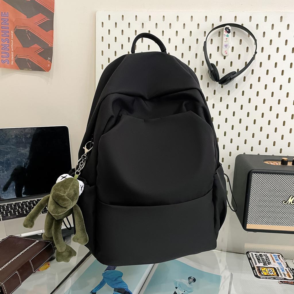 Schoolbag1011 New College Style Schoolbag Japanese Solid Color Large Capacity Backpack Flash Male and Female College Students Simple Backpack
