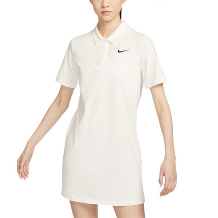 Nike Sportswear Short Sleeved Dress Women's Sail White (Unisex) Short-Sleeved Dresses FN3708 133