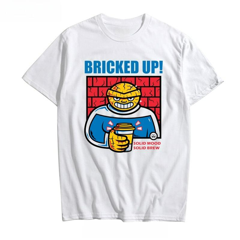 

Оригинальные Подлинные Высококачественные Фантастическая Четверка Каменный Человек Вещь С принтом Мужские и Женские Футболки Свободные Короткие Рукава 4XL