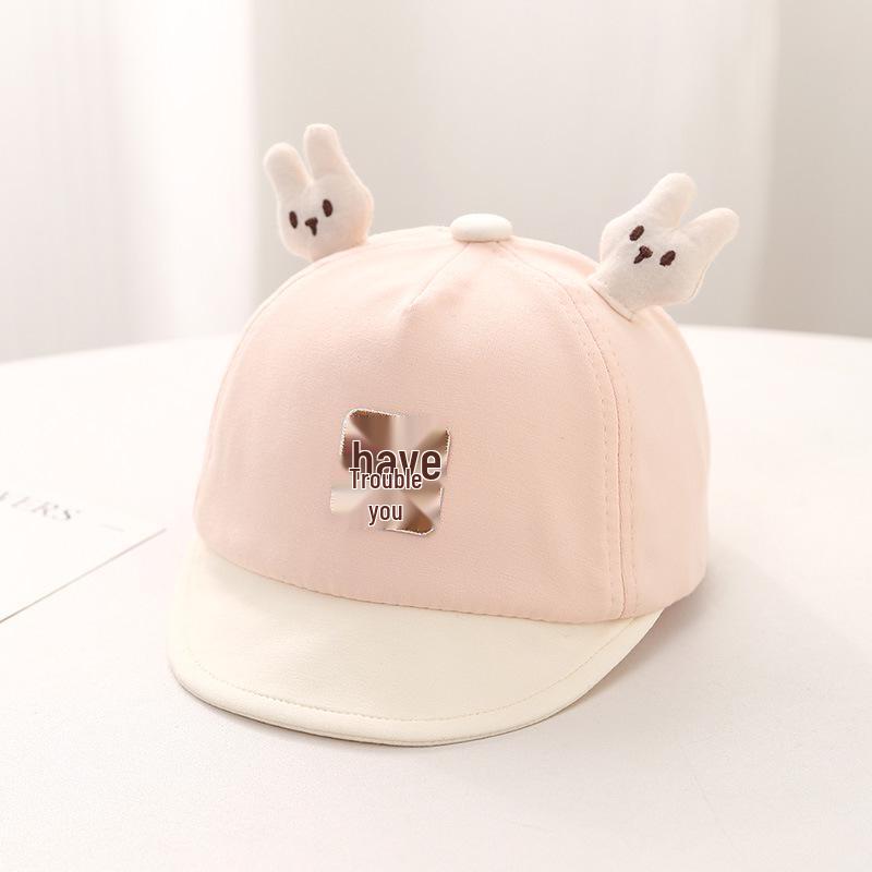 Spring Baby Duckbill Hat - Soft Brim Sunshade Cap with Cute Auspicious Words for Boys & Girls