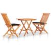 Day and Night - Day and Night 3-piece Bistro Set with Black Cushions Solid Teak Wood