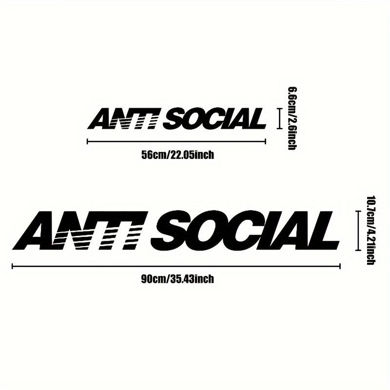 ANTI SOCIAL Letter Car Stickers for Auto Front and Rear Windshield Vinyl Decals Graphic "SOC" Vinyl Car Window Body Decoration