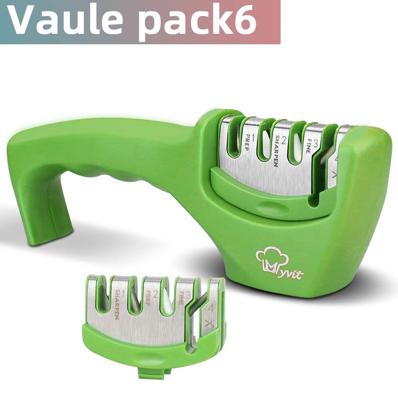 Messerschärfer 4 in 1 Diamantbeschichteter und feiner Stab Messerscheren und Scheren Schleifsteinsystem Klingen aus rostfreiem Stahl