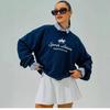 Women's Oversized Temperament Sweatshirt with Letter Print and Fleece Lining