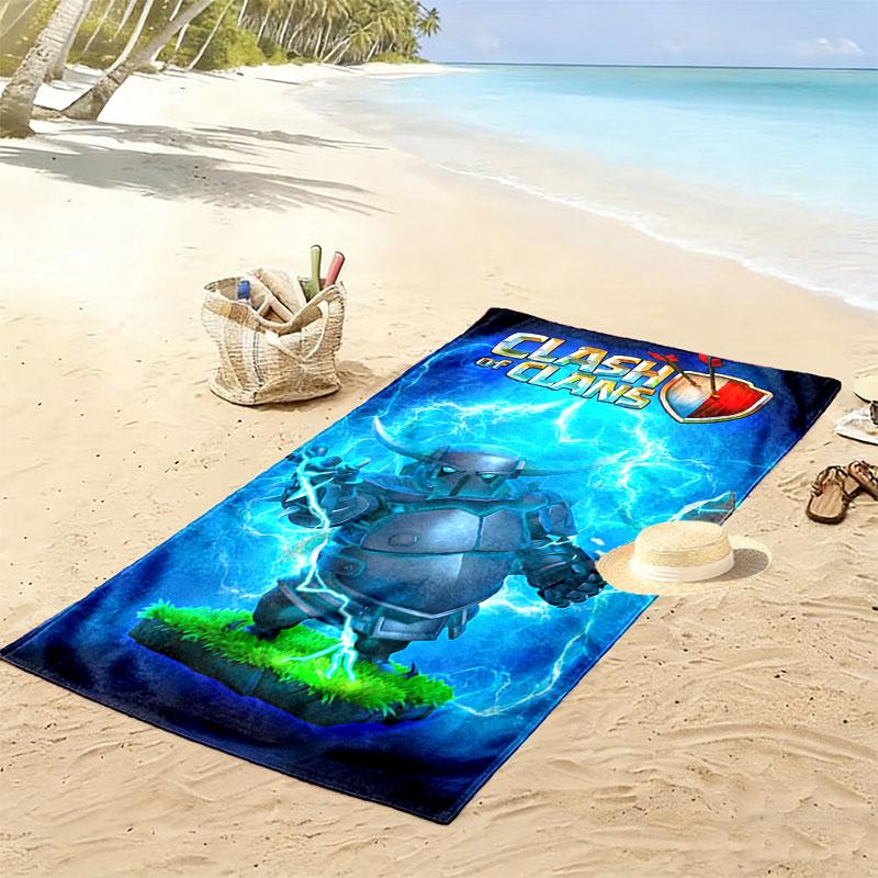 Clash of Clans game Print Beach Towel, Large Soft Quick Dry Towel for Beach Camping Swimming