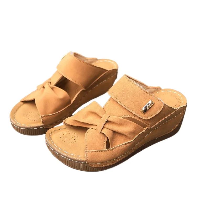 2025 New Ladies Shoes Open Toe Women's Slippers Outdoor Casual Comfortable Summer Plus Size Best Seller Wedge Slippers