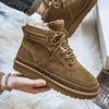 3129 Autumn and Winter Snow Boots Men's Warm and Thickened One-pedal Cotton Shoes Genuine Leather Outdoor Thick-soled Retro Casual Men's Boots