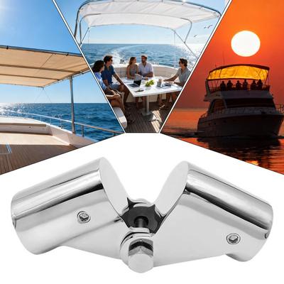 22mm/25MM Båttubkontakt Rostfritt Stål Yachtbeslag Vikbar Vridbar Kontakt För Yachtdäck Solskyddssystem Rörledning