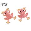 Funky Toad Earrings Frog Jewelry for Women, Rhinestone Stud Earrings, Sparkly Cute Niche Aesthetic Accessories Animal Brooch Pin, Vintage Boho Summer