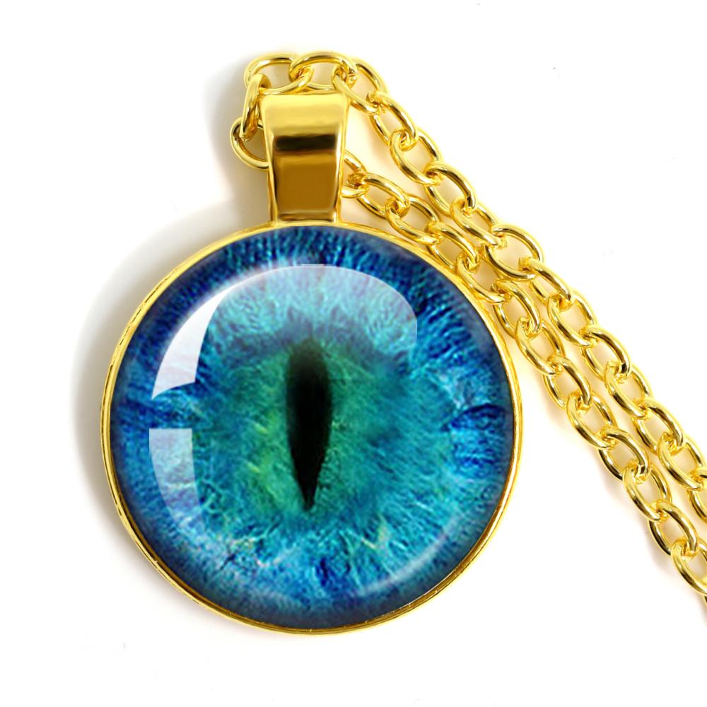 Dragon Evil Eye Glass Necklace Dragon Eye Fashion Evil Eye Necklace Jewelry Men Fashion Necklace For Friends Gift
