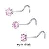 3 τμχ/σετ Heart Star Round Nose Rings Diamond Zircon Studs Body Piercing Body Studs