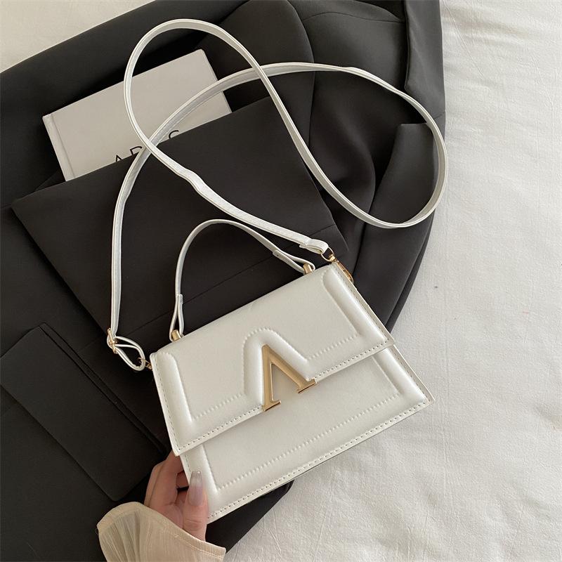 Women S Korean Style Small Square Shoulder Bag Solid Color Large Capacity Handbag Crossbody Bag