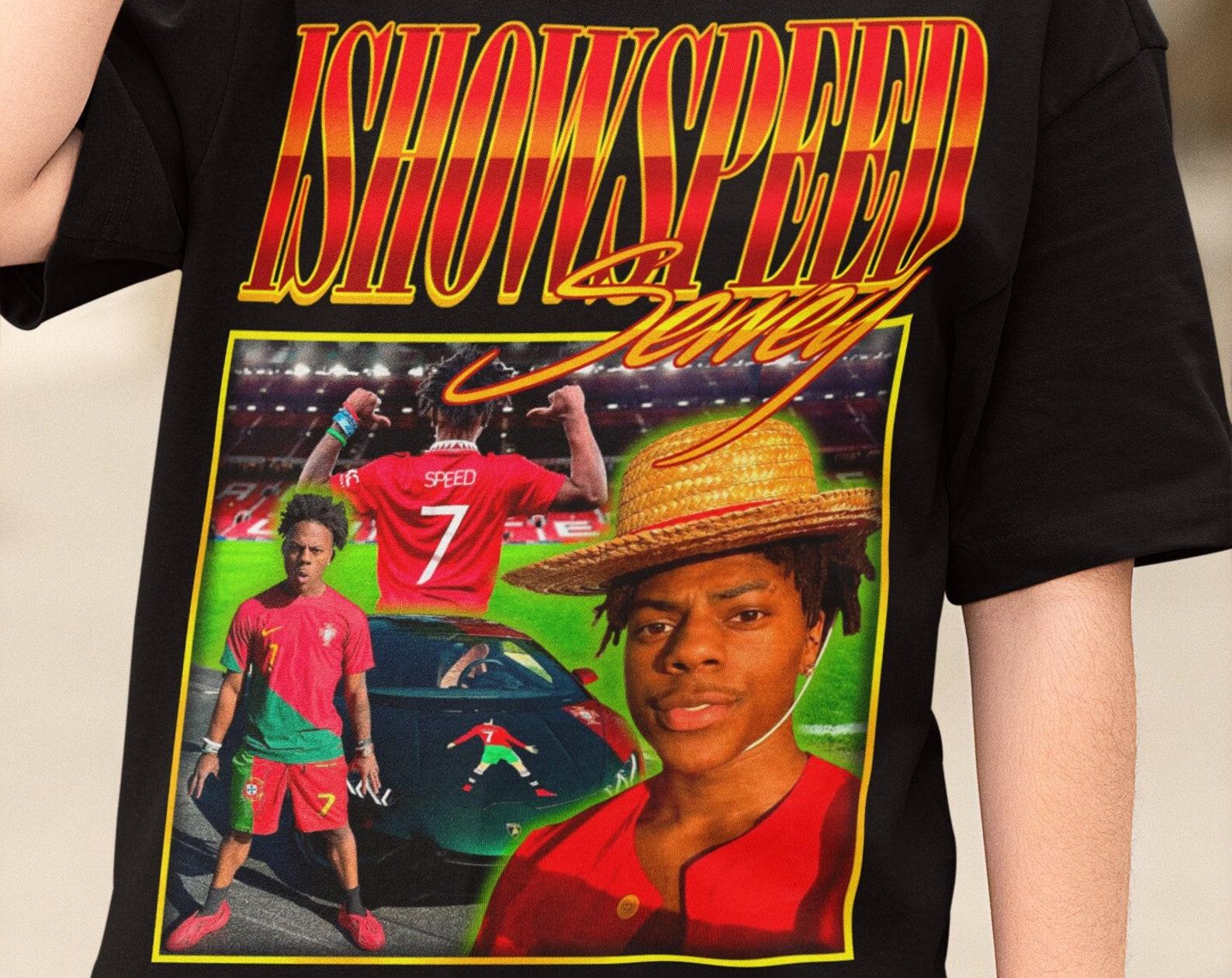 IShowSpeed Vintage Retro Y2K Unisex T-Shirt | IShowSpeed Fan Gift | IShowSpeed Fan Shirt | IShowSpeed Streamer | CR7 Fan | Siuuu Sewey Tee L