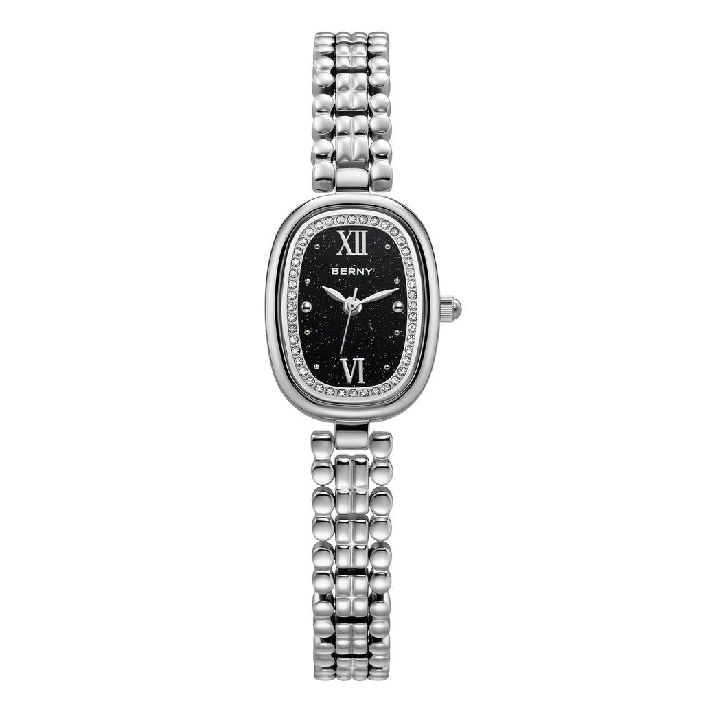 BERNY Women's Watches Fashion Casual Small Dail Ladies Quartz Watch Elegant Stainless Steel Girls Dress Wristwatch