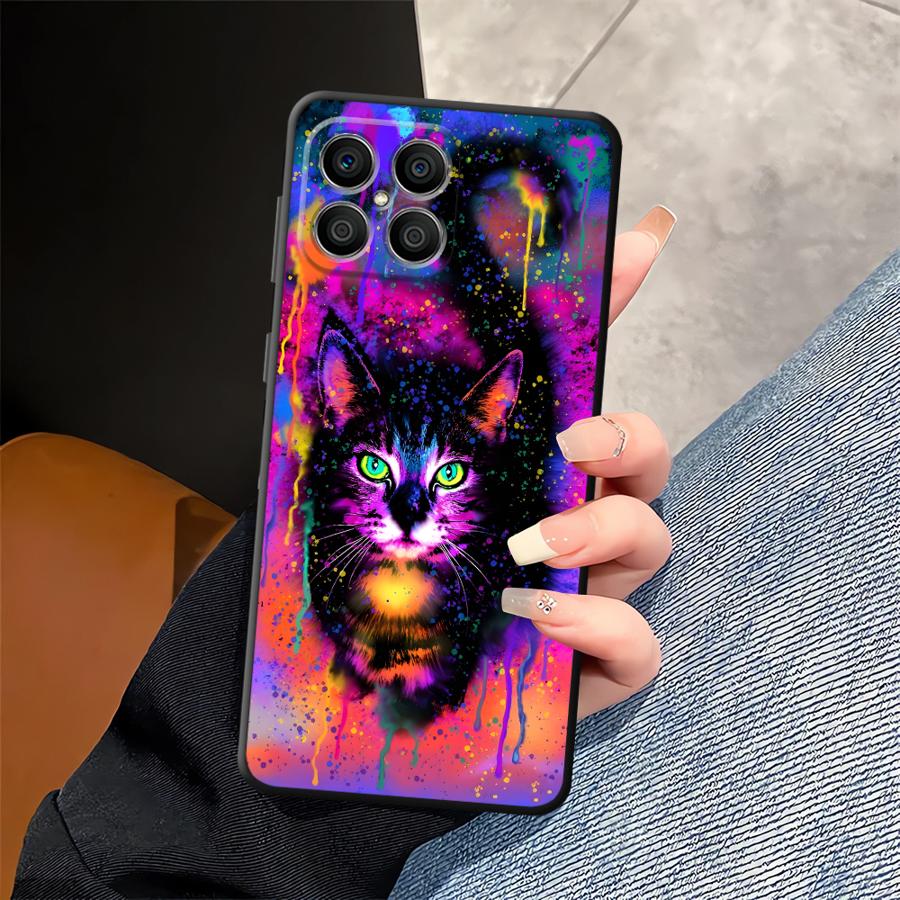 Funda Phone Cover Case for Honor X6 X5b 200 400 Lite 8X Magic5Lite 70 X8 X9a 90 X7 Cool Colored Cat