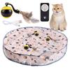 Interactive Cat Toys Ball Fast Rolling Ball In Play Mat Automatic Rolling Ball Self Rotating Ball for Indoor Cat Kitten