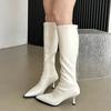 Slim high-heeled boots Small long boots Autumn and winter pointed but knee-thin rear zipper high boots