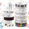 Cute Music Notes Paper Tape Portable Music-Themed Adhesive Wrapping Rolls Art Tape Rolls For Scrapbooks Handmade Items
