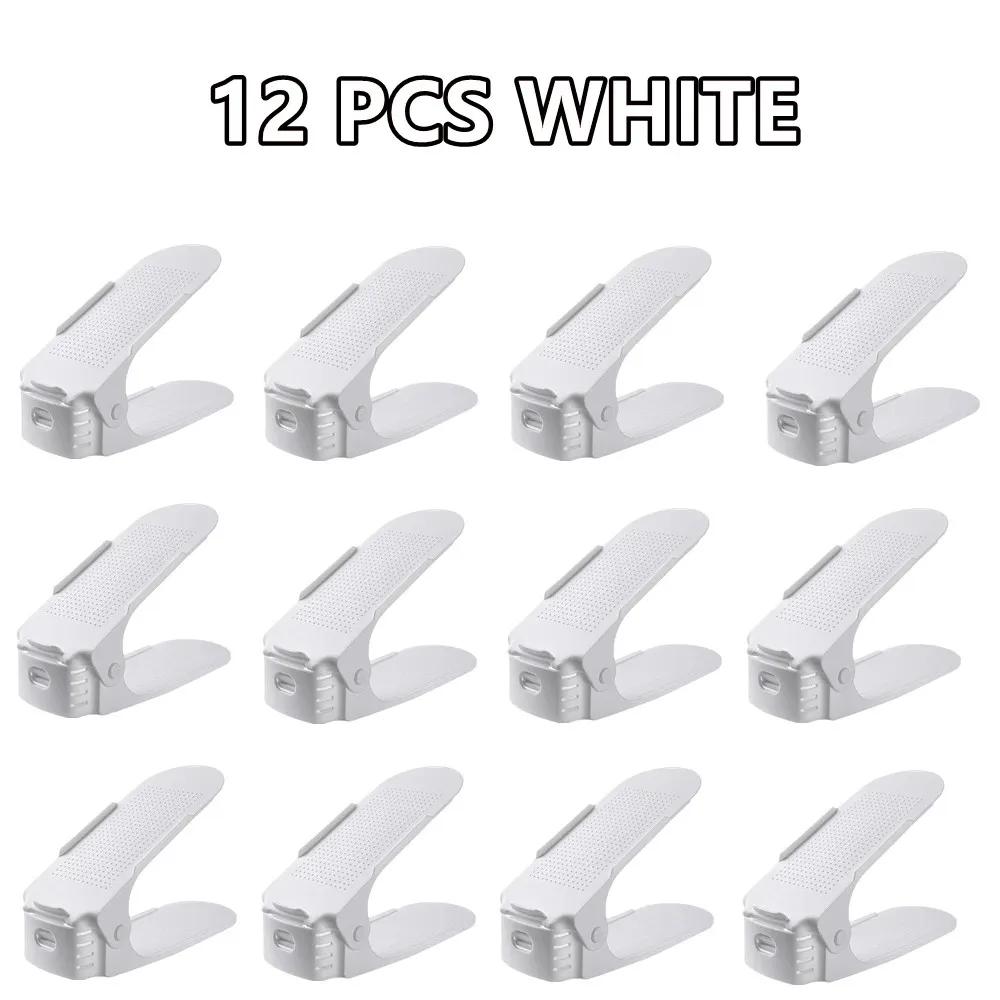 6/8/12/14Pcs Adjustable Shoe Organizer Shoe Support Rack,Space Saving Shoe-Shelf for Closet,Shoe Organizer Shoe Rack for Cabinet