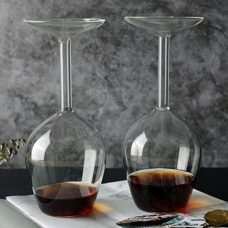 Upside Down Wine Glass Classic Drinkware Bachelor Creative Unique Red Wine Glass Must have for parties Wine Lovers