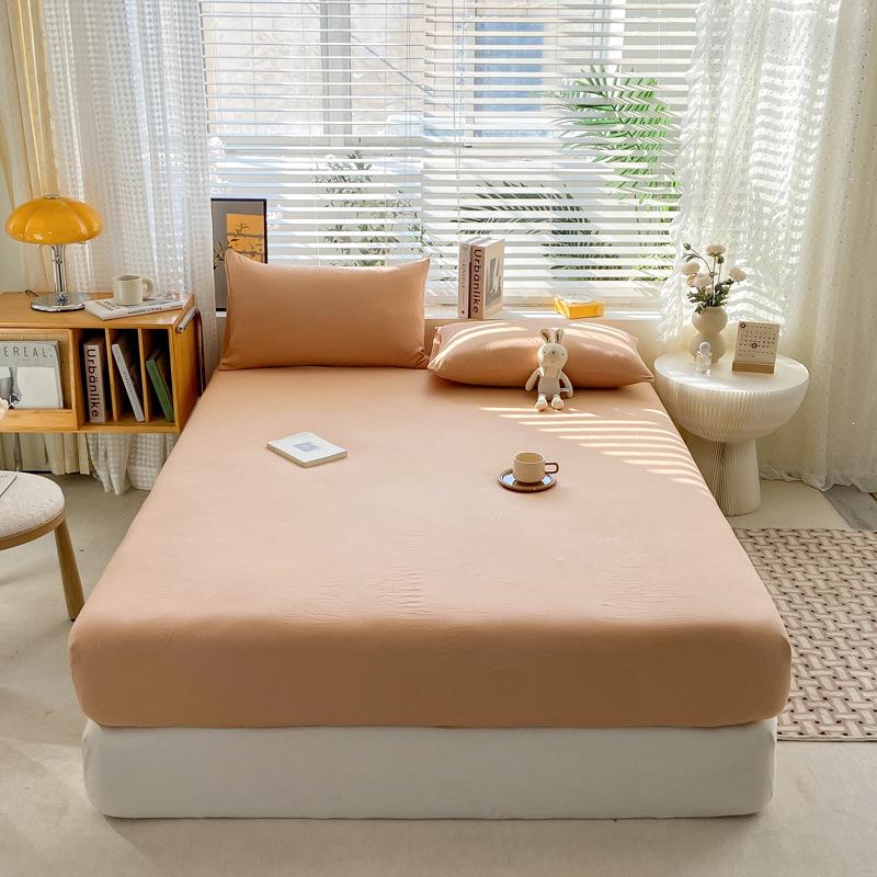 Class A Pure Cotton Mother and Baby Fitted Sheet In Fresh Style - Washed Cotton Mattress Protector Three-Piece Set