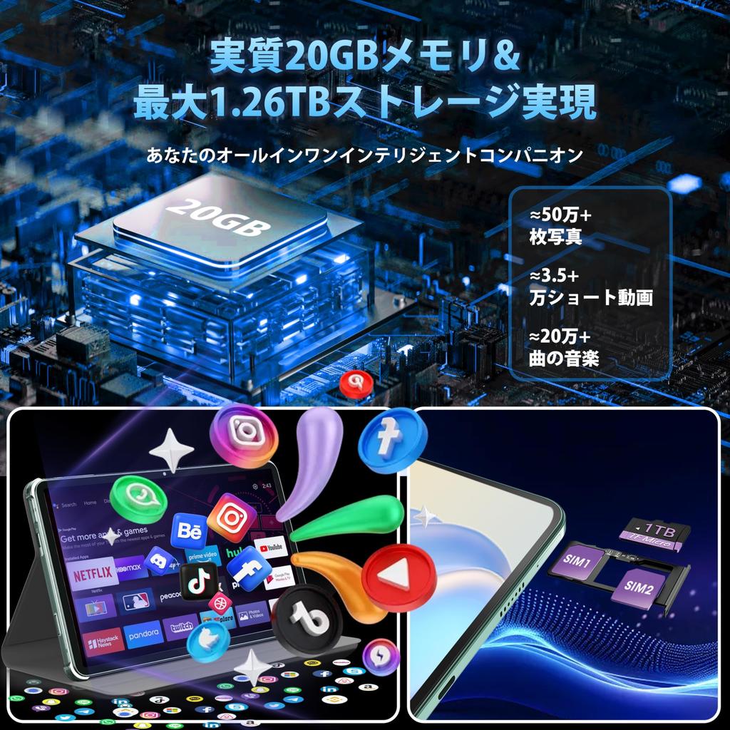 Tablet Tablet Android 90Hz IPS LCD SIM Card Widevine Netflix CPU 8000mAh Large Battery PD20W Fast Charging Camera 5G WiFi GPS GMS Authentication OTG