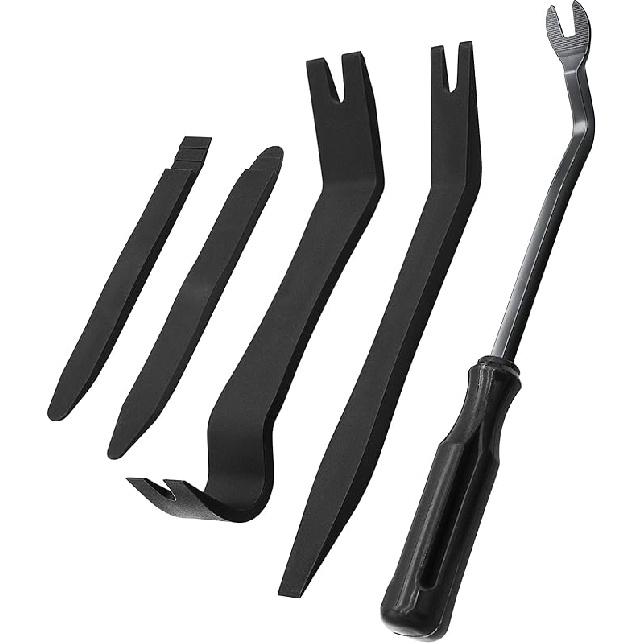 5 Pcs Car Trim Removal Tool Kit Upholstery Tools, Auto Clip Removal Pry Tool For Door Dash Dashboard Panel Fastener Remover, Push Pin Puller Body