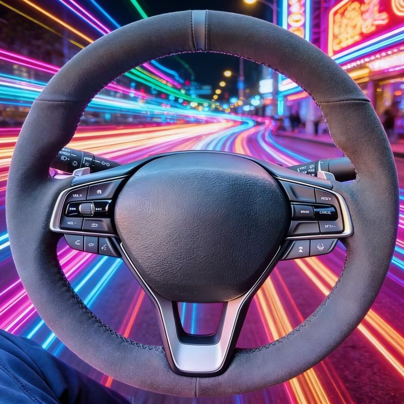 DIY Car Steering Wheel Cover Accord 10 2018 ight Soft Suede Steering Wrap Braid Cover For Honda Accord Black Thread