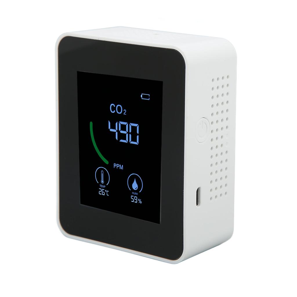 Carbon Dioxide Detector USB Charging TVOC Sensor Semiconductor Air Quality Monitor with Temperature