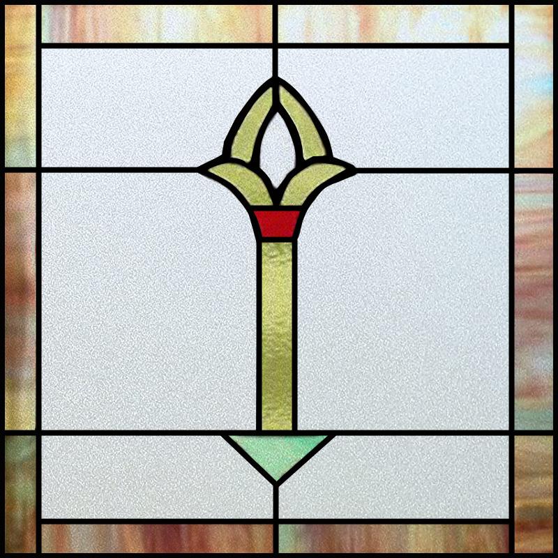 

Stained Glass Window Film Custom Size Privacy Decal, Western Style Frosted Glass Sticker Static Cling for Door Office Home Decor (as the picture,30X30cm)