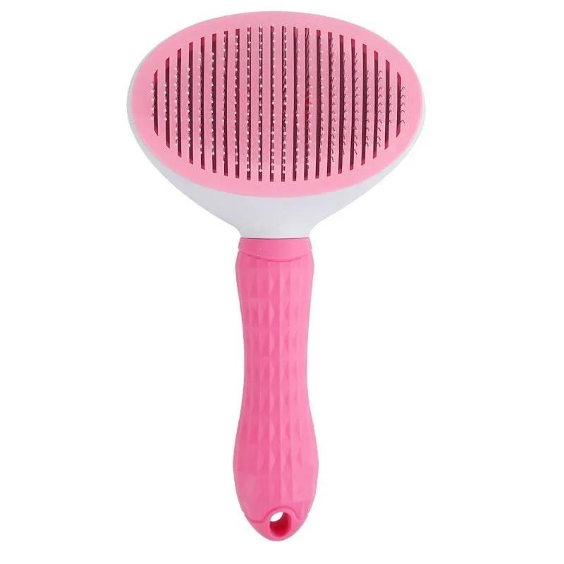 Professional Pet Grooming Brush For Cats And Dogs Effective Deshedding Tool For Large Breeds Tpr Material Removes Loose Hair Pink