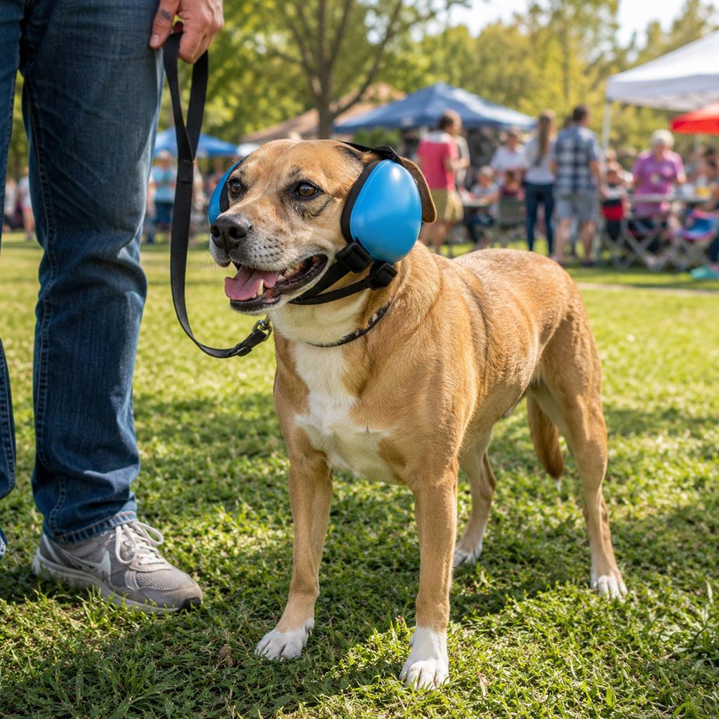 Verstellbare Gehörschützer mit Geräuschreduzierung für Hunde, Bequeme Passform, Schützende Ohrenabdeckungen für laute Umgebungen und Stressabbau