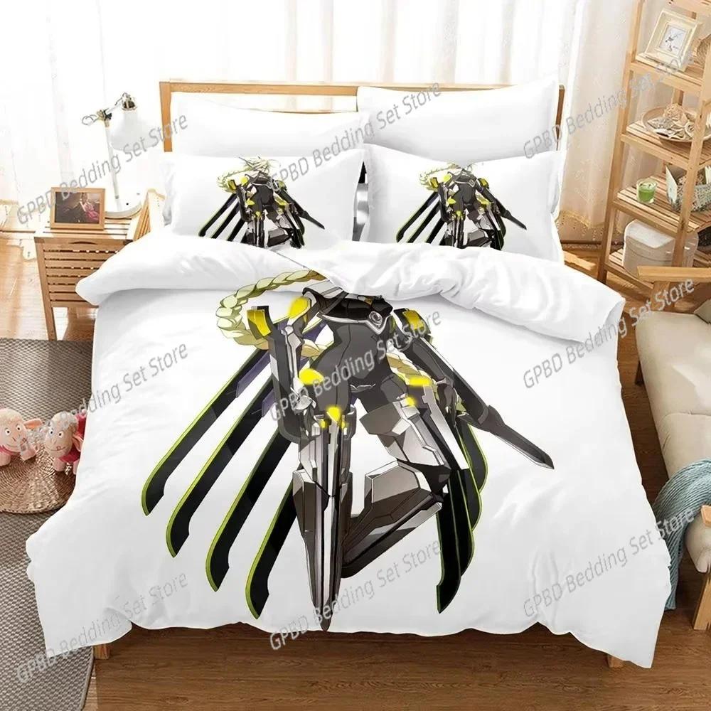New Personality 3D Printed Anime Blazblue Bedding Set Cartoons Three-piece Set Adult Kid Bedroom Duvet Cover Sets Home Textiles
