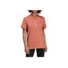 Adidas Originals Solid Color Logo Pullover Round Neck T-Shirt Women Tops Brown HG3992
