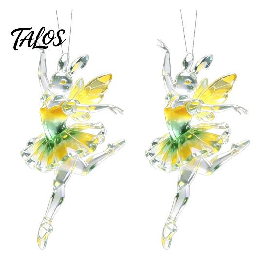 Festive Party Supplies 2Pcs Glitter Ballet Girl Keychain, 2D Acrylic Hanging Pendant for Bag Backpack, Sparkling Winter Seasonal Decorations