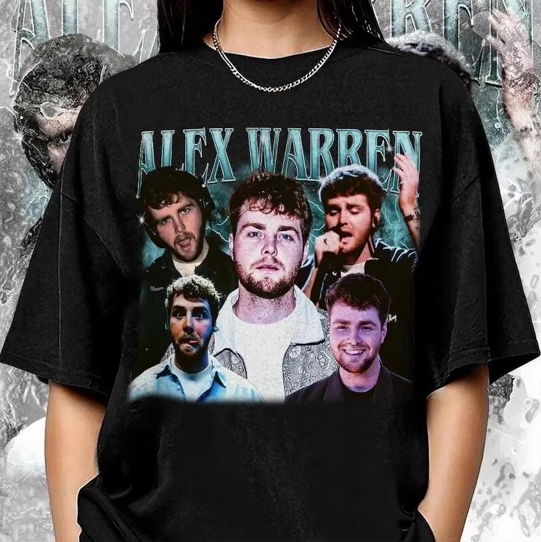 Alex Warren Graphic Pure Cotton Unisex Tshirt 2026 Summer New Oneck Loose Y2k Style Unisexs Short Sleeve Loose Shirt Fan Gift