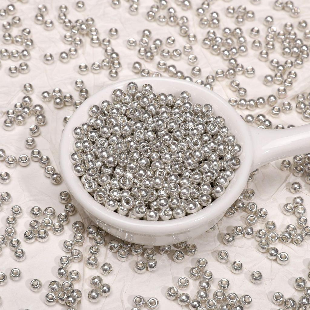 Hochwertige galvanisierte Gold Silber Rocailles (1,5-4mm) für DIY-Quasten, Haarnadeln, Armbänder und Schmuck