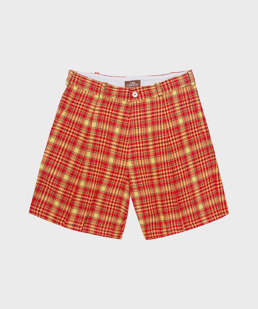 Leiteuchekeuaus (U) Checked Shorts Orange/Yellow