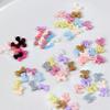 100Pcs Cute Bow Nail Charm Multi Colors Bows Nail Art Accessories Flatback Resin Rhinestones Nails Decor Parts
