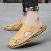Fashion Driving Shoes Men's Summer Baotou Soft Bottom Sandals and Slippers Year's New Deodorant Leather Sandals Men's Casual Beach Shoes