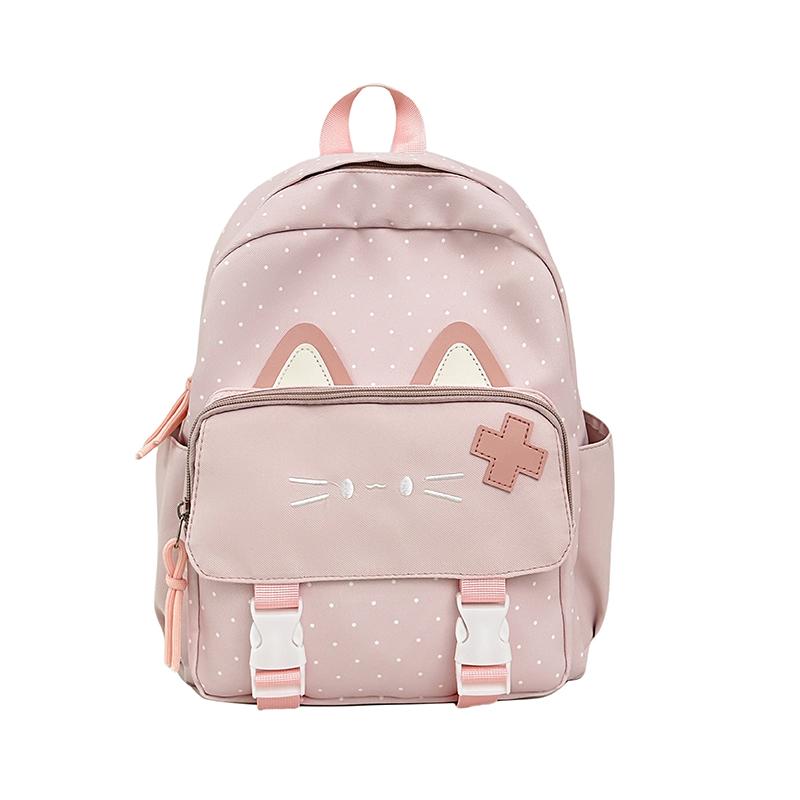 Мультяшный Кот Студенческая Школьная Сумка Женский Маленький Рюкзак розовый
