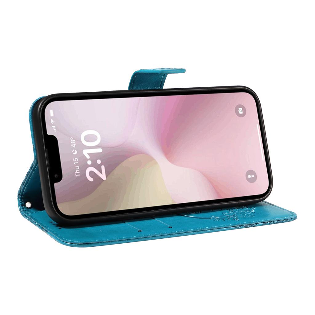 For iPhone 16e Case with Hand Strap Butterfly PU Leather Wallet Phone Cover