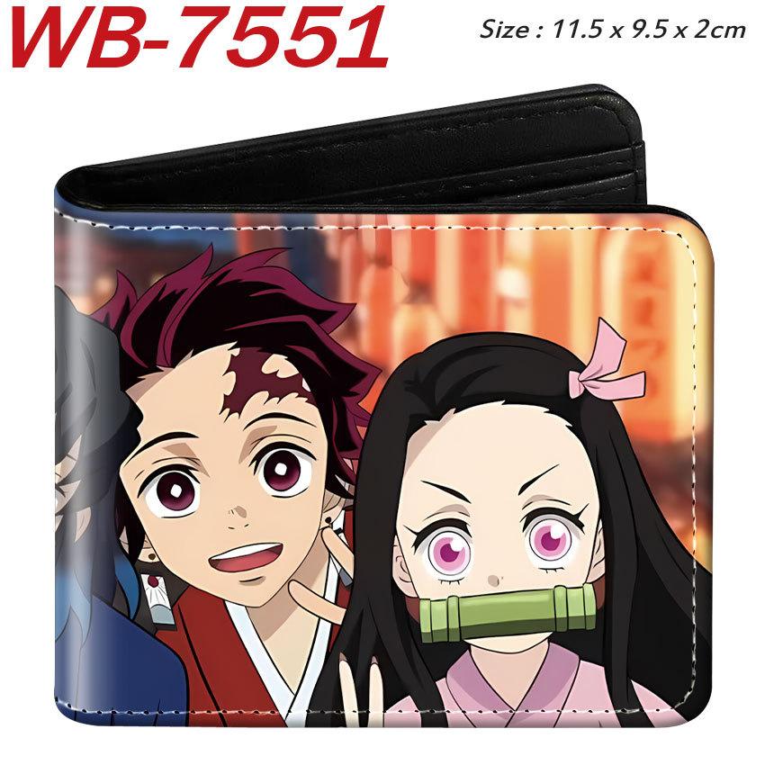 Demon Slayer Anime Gefaltete Leder Geldbörse Kurz Cartoon Kartenhalter für Männer Frauen 1 Stück