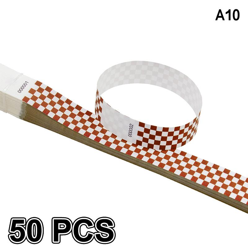 50/100Pcs Mosaic Pattern Colorful Paper Wristbands Waterproof Disposable Bracelets For Parties, Concerts, Festivals