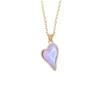 Heart Shape Pendant Necklace for Women Golden Stainless Steel Clavicle Chain Wedding Party Daily Wear Jewelry Accessories